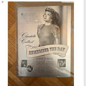 Claudette Colbert Remember the Day Magazine Ad 1941